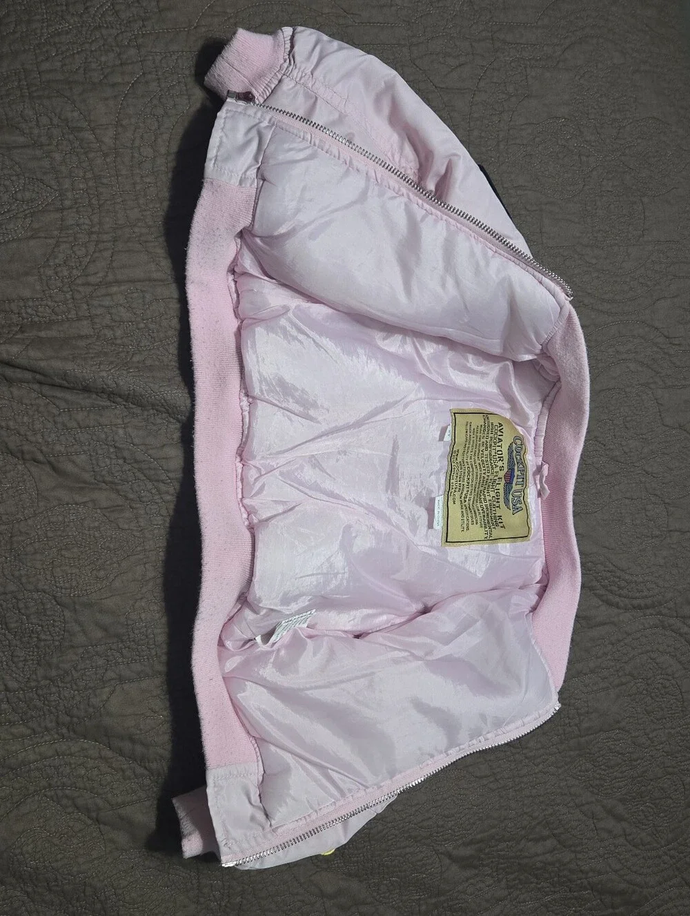 Pink Pilot Aviator Jacket Coat, Fly Girls We Served Too, toddler kids S 2T